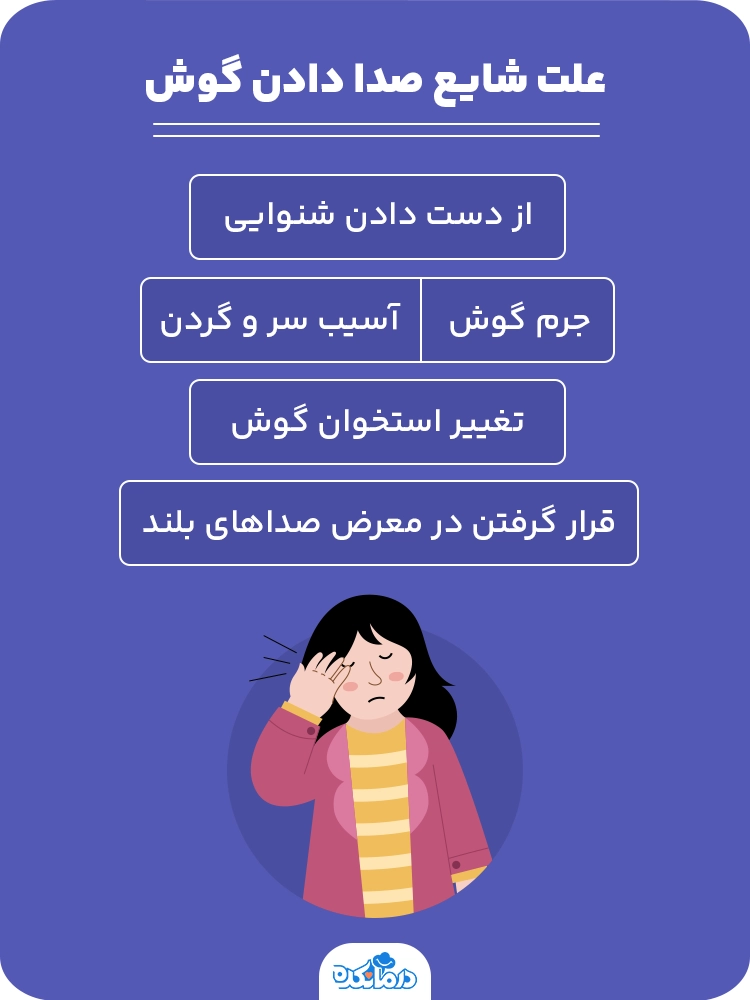  اینفوگرافیک علت صدا دادن گوش