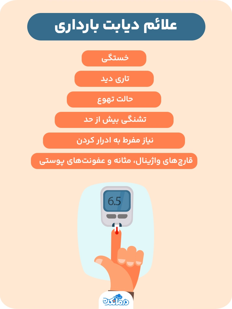 اینفوگرافیک علائم دیابت بارداری