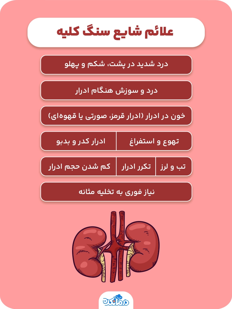  اینفوگرافیک علائم شایع سنگ کلیه