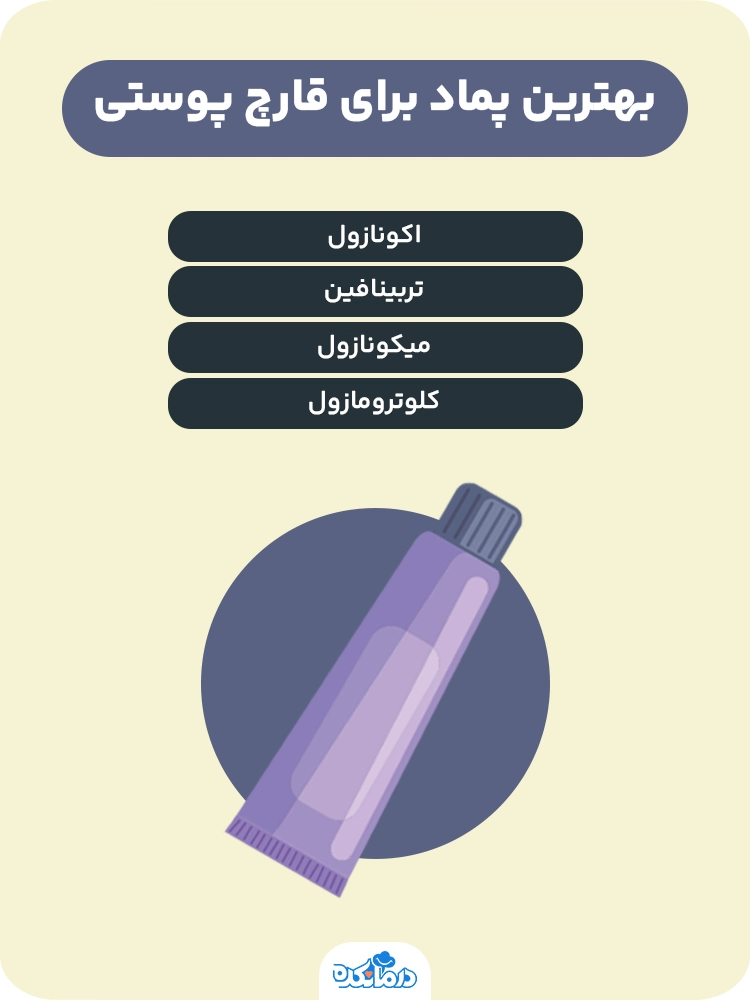  اینفوگرافیک بهترین پماد برای قارچ پوستی
