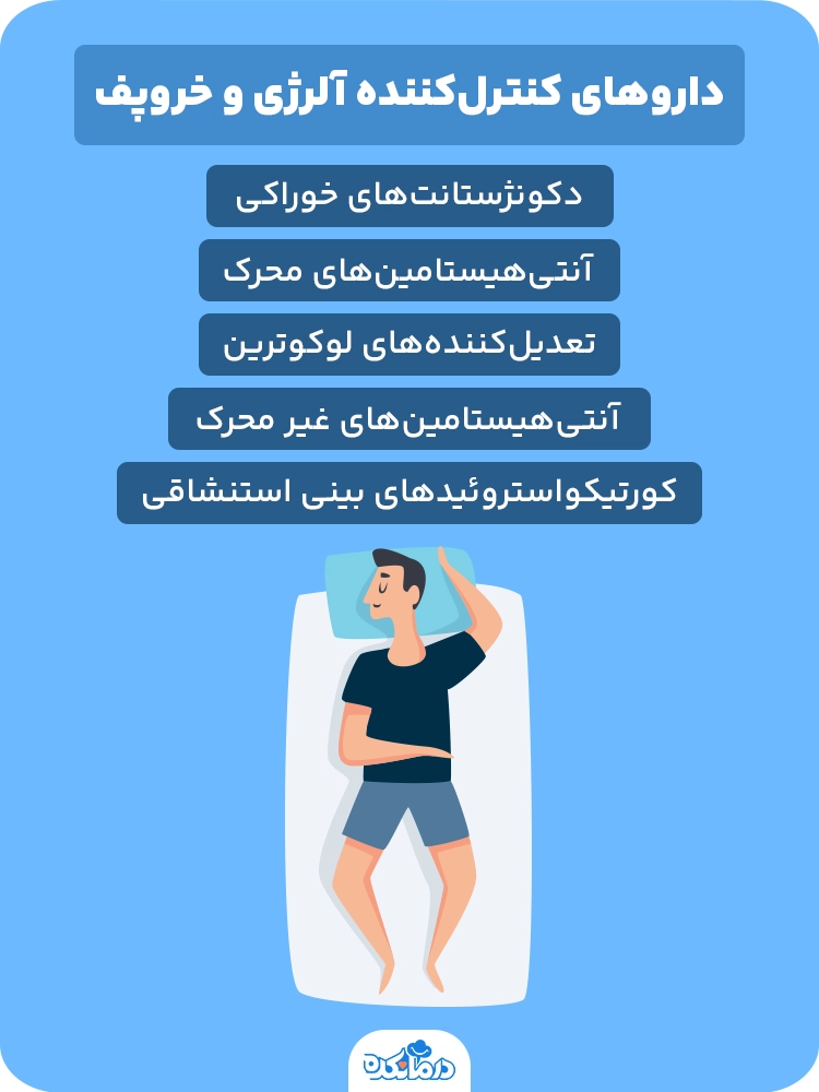 اینفوگرافیک داروهای کنترل‌کننده آلرژی و خروپف