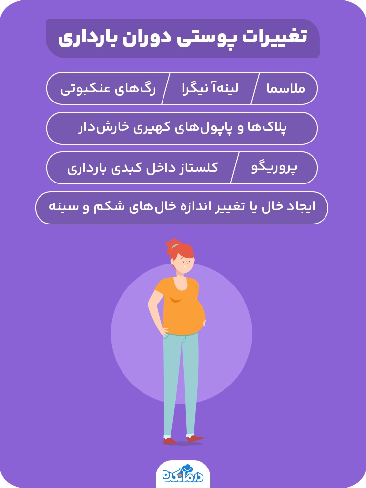 اینفوگرافی درباره تغییرات پوستی دوران بارداری