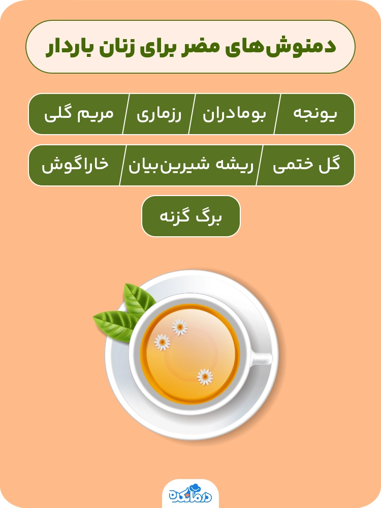 اینفوگرافیک دمنوش‌های مضر برای زنان باردار