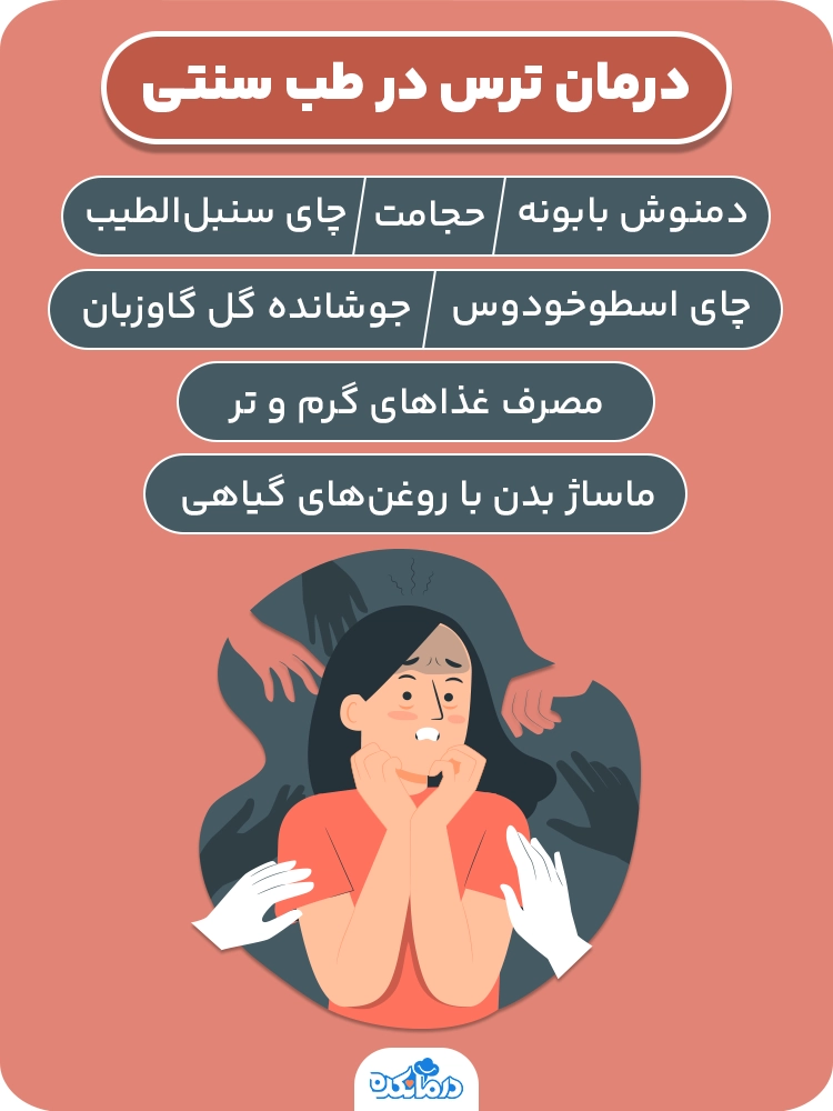 اینفوگرافیک درمان ترس در طب سنتی 