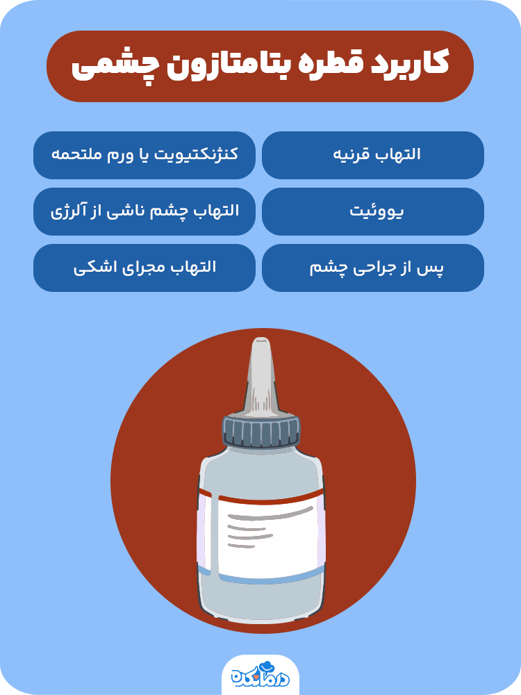 اینفوگرافیک کاربرد قطره چشم بتامتازون