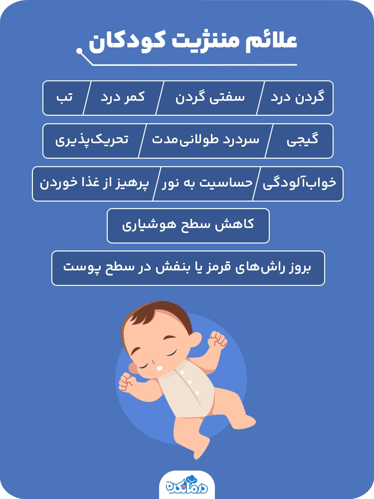  اینفوگرافیک علائم مننژیت کودکان