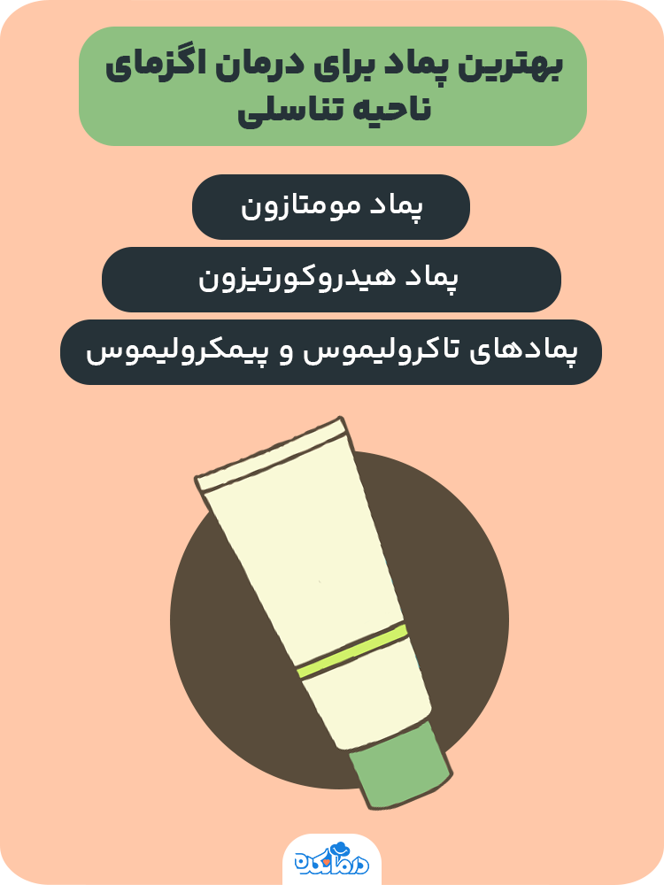 اینفوگرافیک بهترین پماد برای درمان اگزمای ناحیه تناسلی