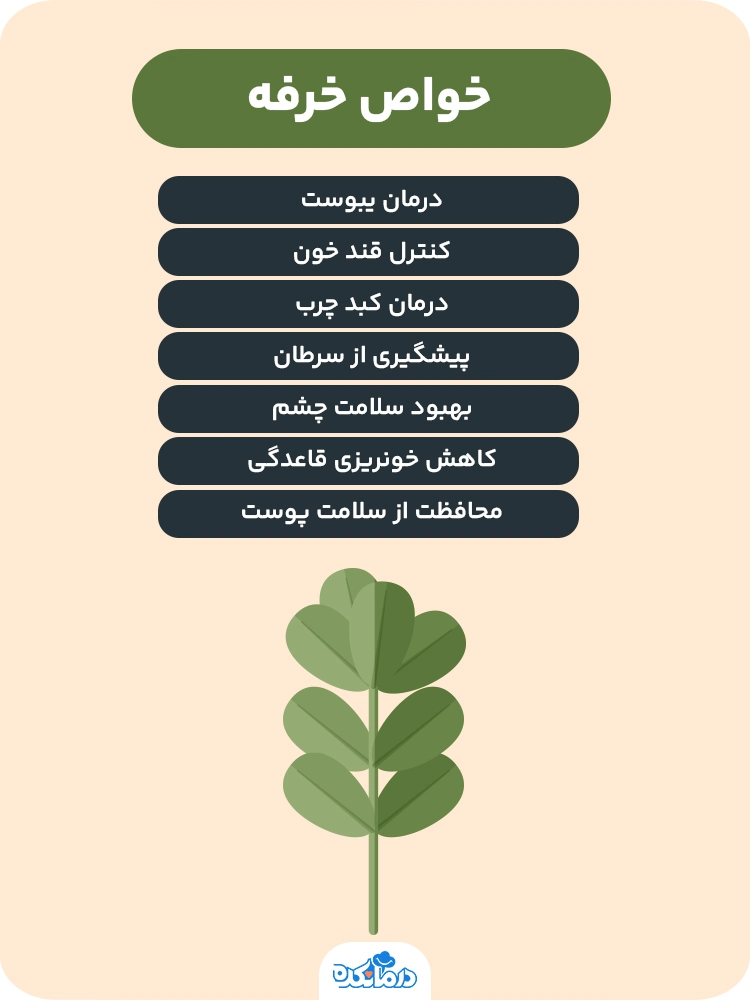 اینفوگرافی در مورد خواص خرفه