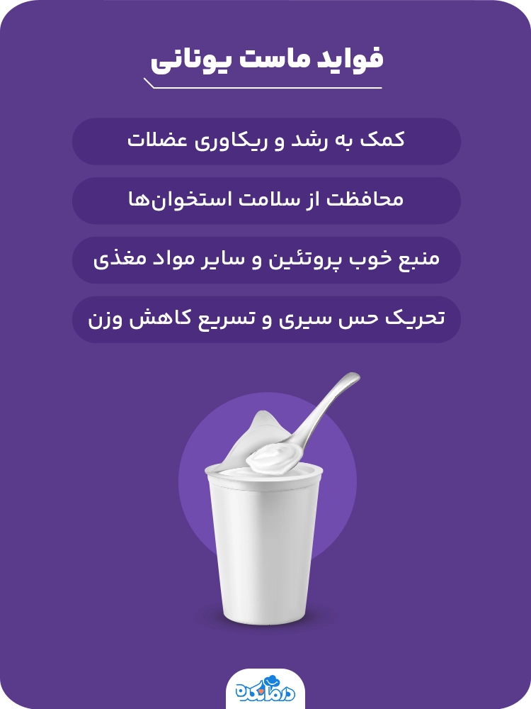 اینفوگرافی در مورد فواید ماست یونانی