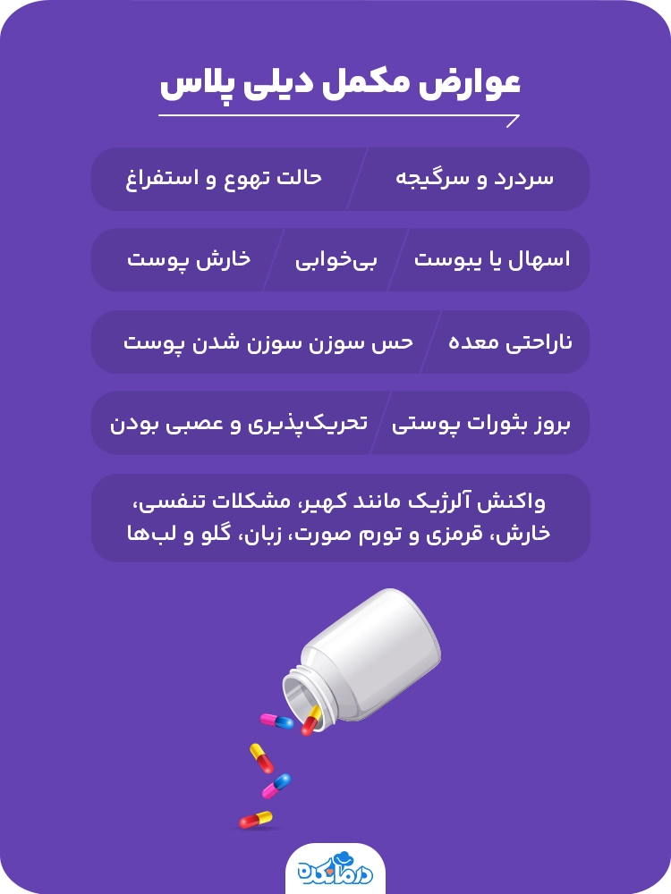 اینفوگرافیک عوارض مکمل دیلی پلاس