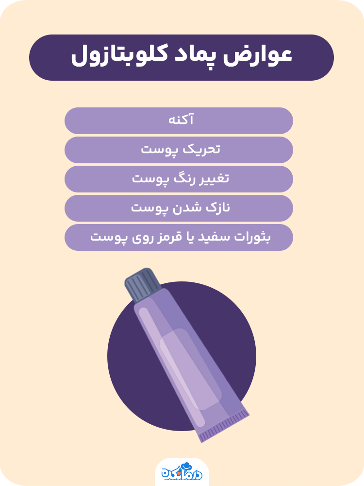 اینفوگرافی در مورد عوارض پماد کلوبتازول