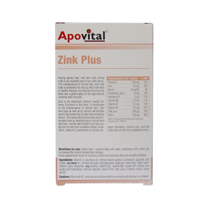 Apovital zinc plus Mit 10 mg0 caps