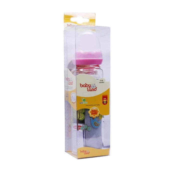 Baby land pyrex feeding bottle with cover 240 ml