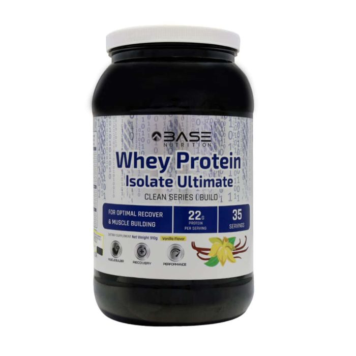 Base Nutrition Whey Protein Isolate Ultimate Powder 910 g