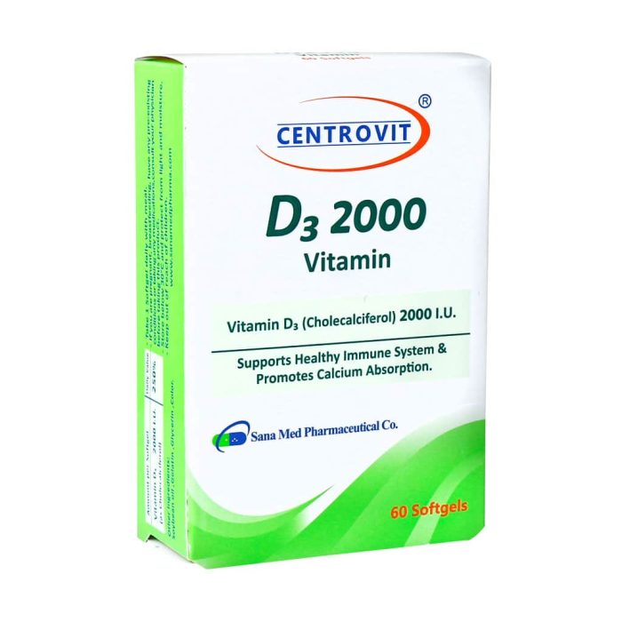 Centrovit Vitamin D3 2000 60 Softgels