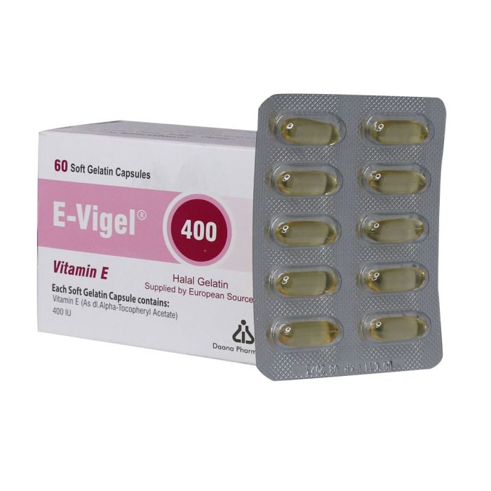 Dana Pharma Vitamin E 400 E vigel 60 Soft Gelatin Capsule