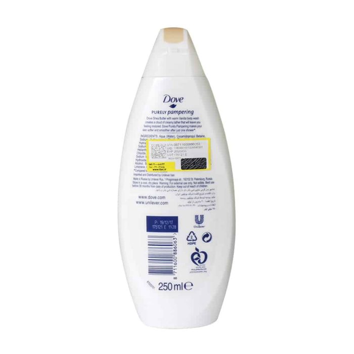 Dove Contains Shea Butter With warm Vanilla Body Wash 250 ml