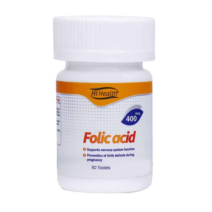 HI Health Folic Acis 400 mcg 30 Tabs