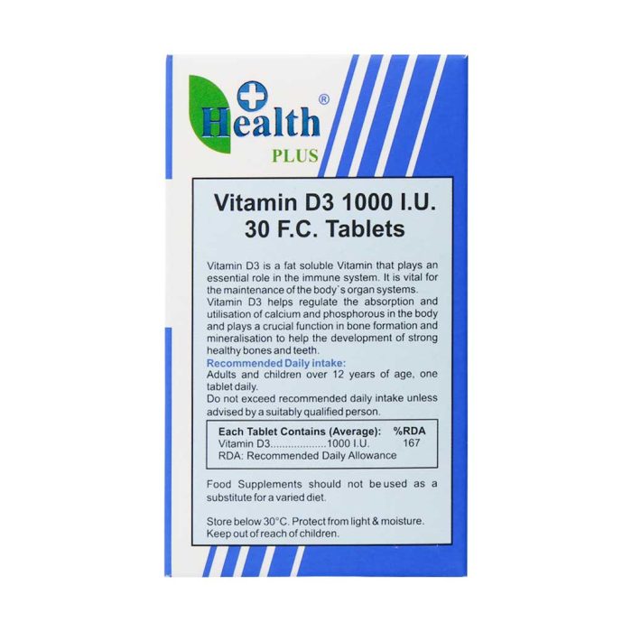 Health Plus Vitamin D3 1000 IU