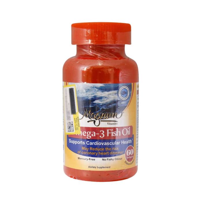 Magnum Vitamins Omega 3 Fish Oil Softgel