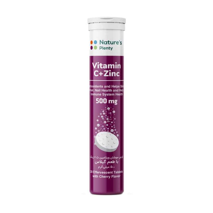 Natures Plenty Vitamin C And Zinc 20 Effervescent Tablets cherry