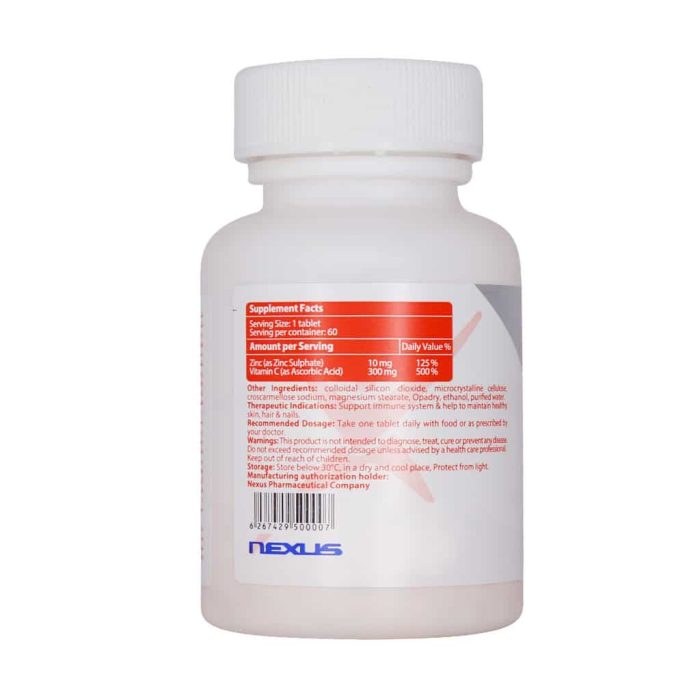 Nextyle Zinc Plus Vitamin C60 Tablet