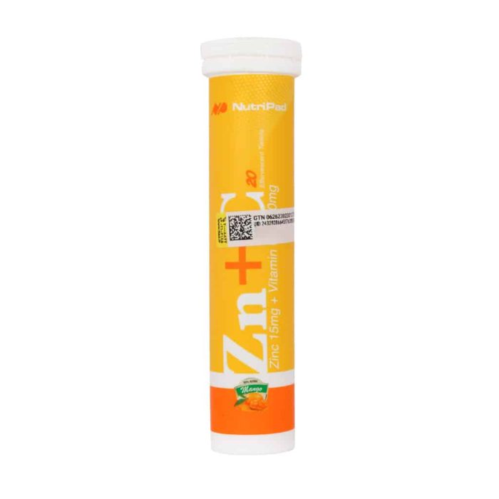 Nutri Pad Zinc And C 1000 mg 20 Effervescent Tabs