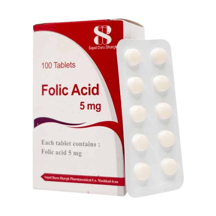 Sajad Daru Shargh Folic Acid 5 mg 100 Tablets