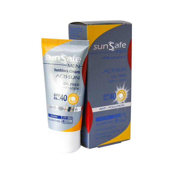 Sunsafe Acti Sun spf40 Oil free For Men 50 1