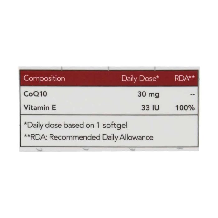 Vitamore CoQ10 30 Mg 30 Softgels