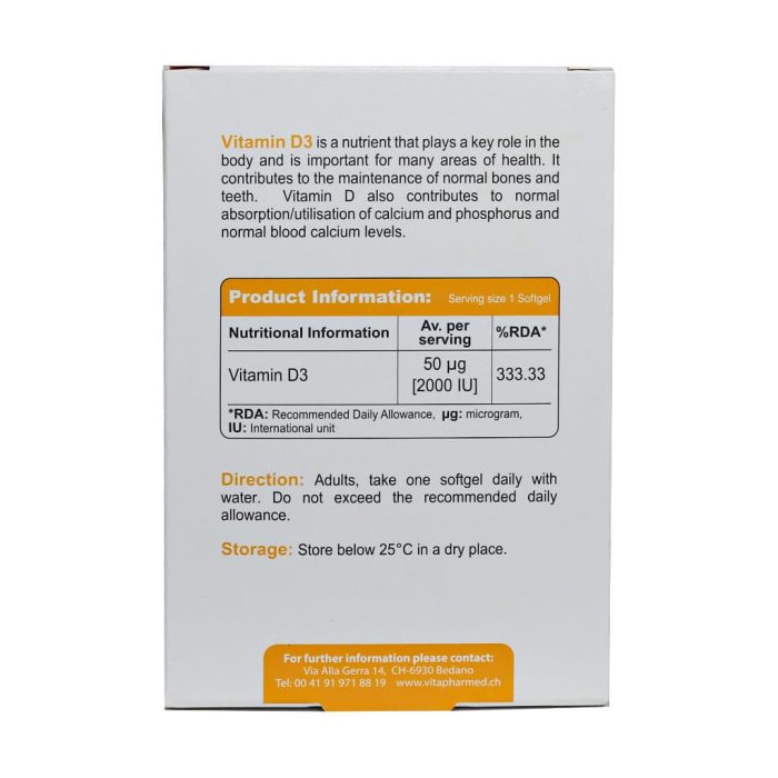 Vivatune Vitamin D3 2000 Softgel