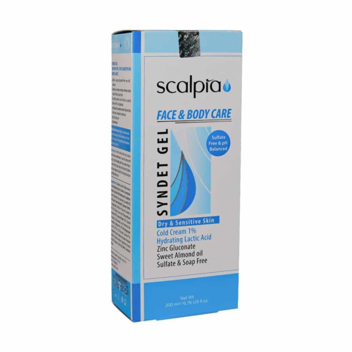 scalpia face and body care syndet gel for dry and sensitive skin